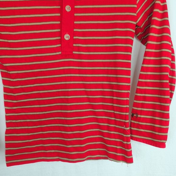 Vintage Hang Ten Honda Shirt Small Red Striped Henley - Picture 3 of 8